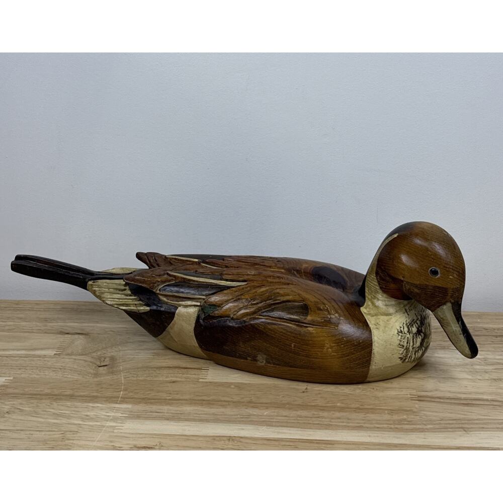 Vintage Rebecca’s Creative Wood Carvings Wooden Duck Decoy 17”